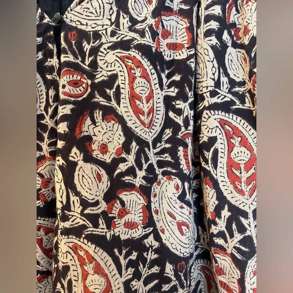Emerson Fry Black Paisley Print Peasant Blouse - Picture 8 of 8